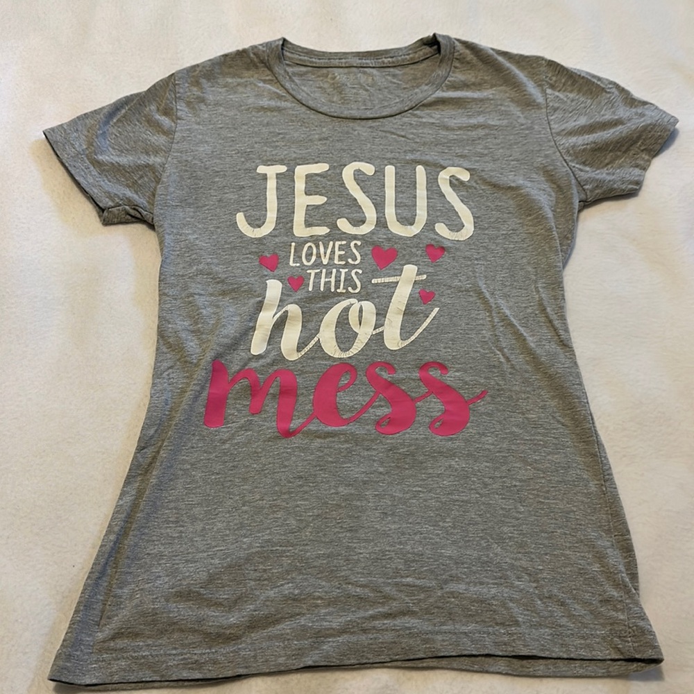Jesus loves list hot mess t-shirt